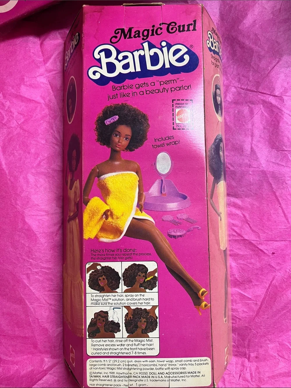 1981 Magic Curl African-American Barbie AA No.3989 NRFB